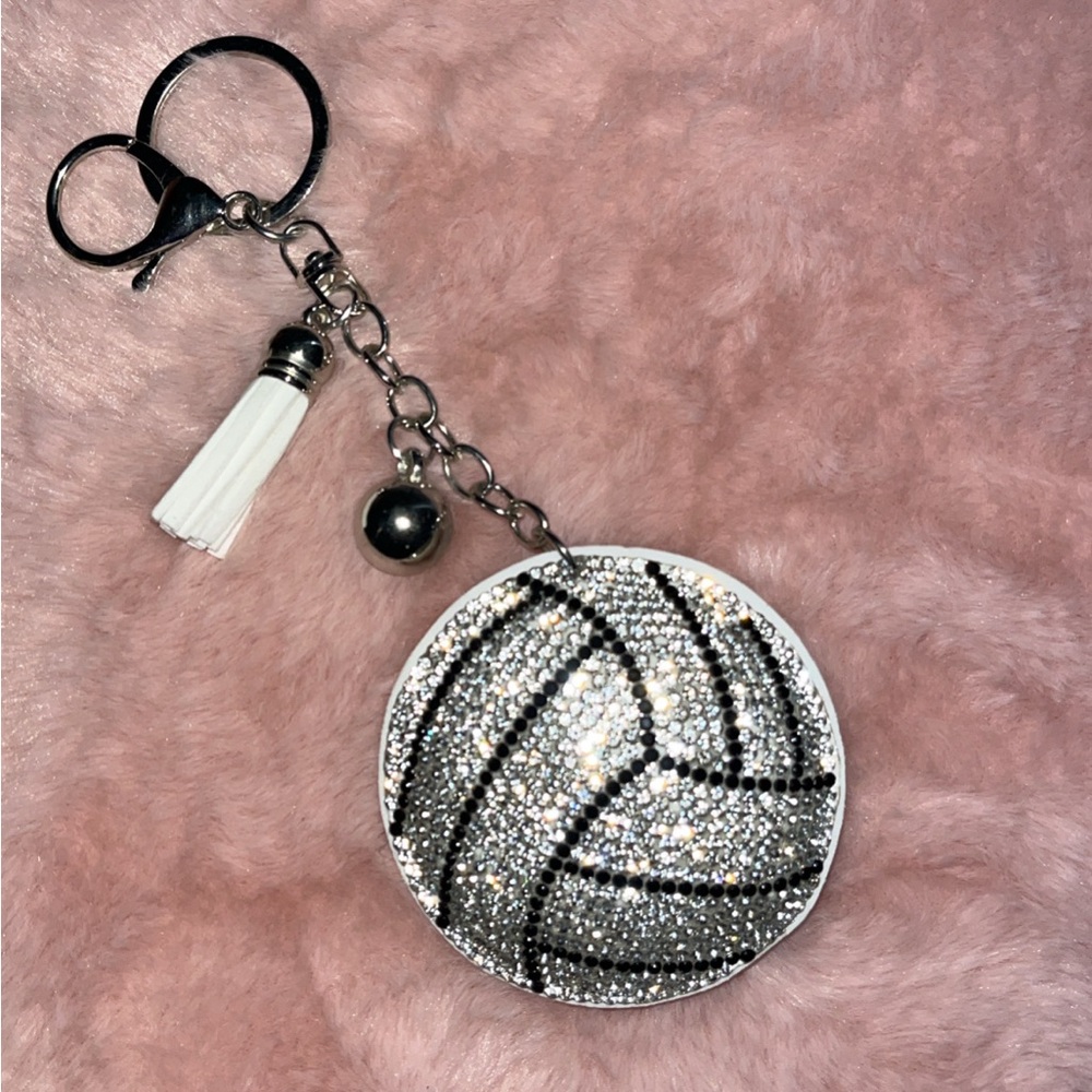 Elegant Silver and Black Keychain Accessory